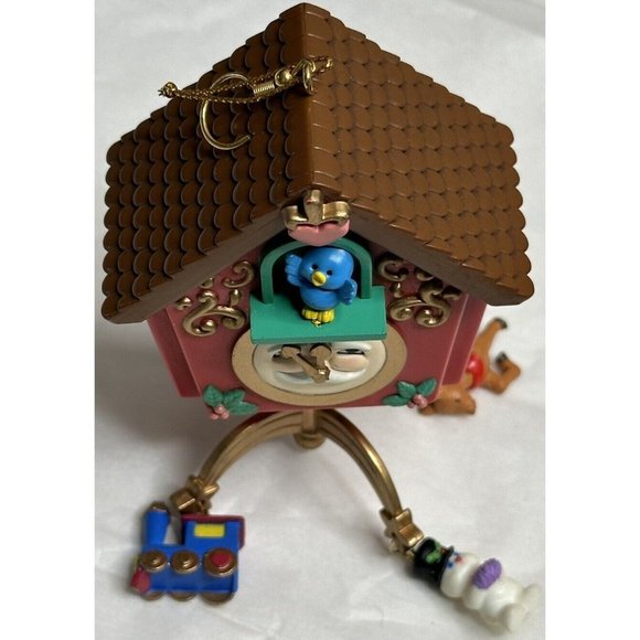 Vintage 1995 Lustre Fame Dangle Mobile Clock Christmas Ornament No Box - Picture 4 of 10